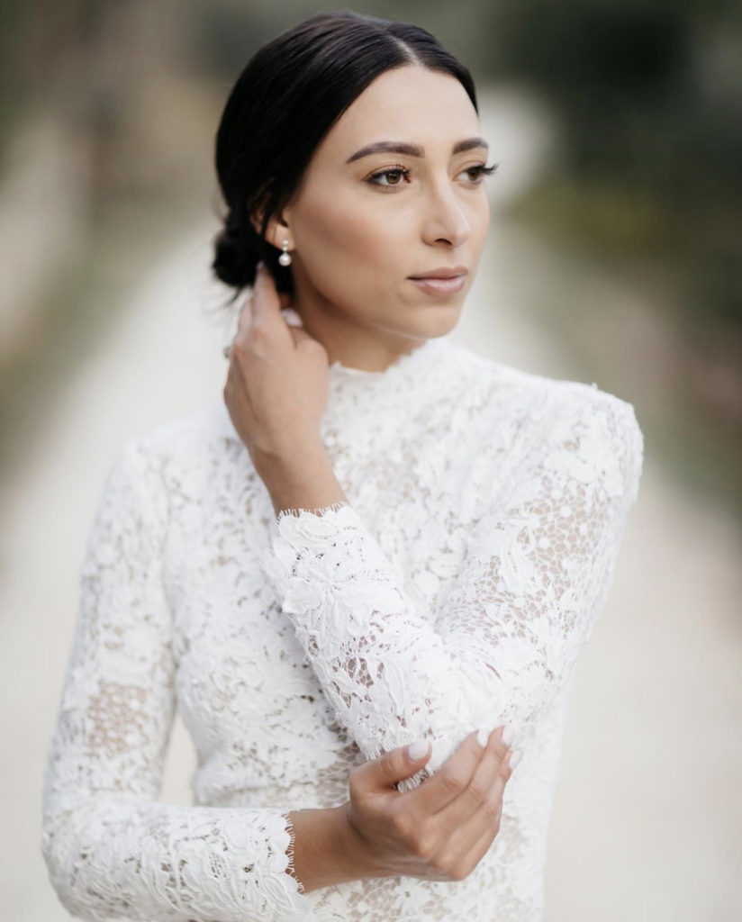 Laced wedding gown by Pronovias