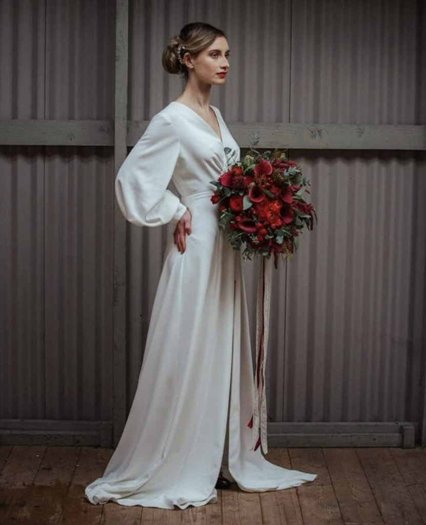 long sleeved bridal gown