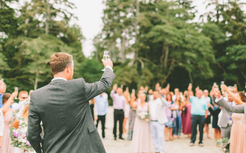 man making his wedding speech and toast